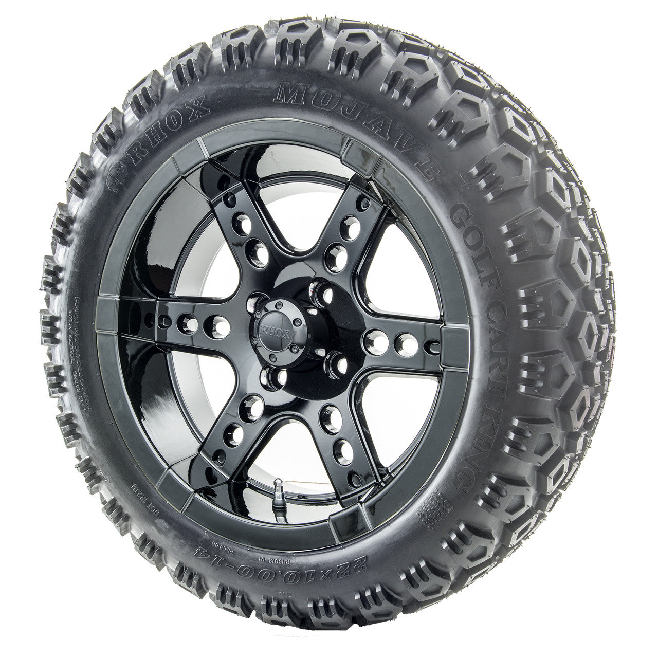 14" RHOX RX262 Black Wheels and Lifted Tires Combo