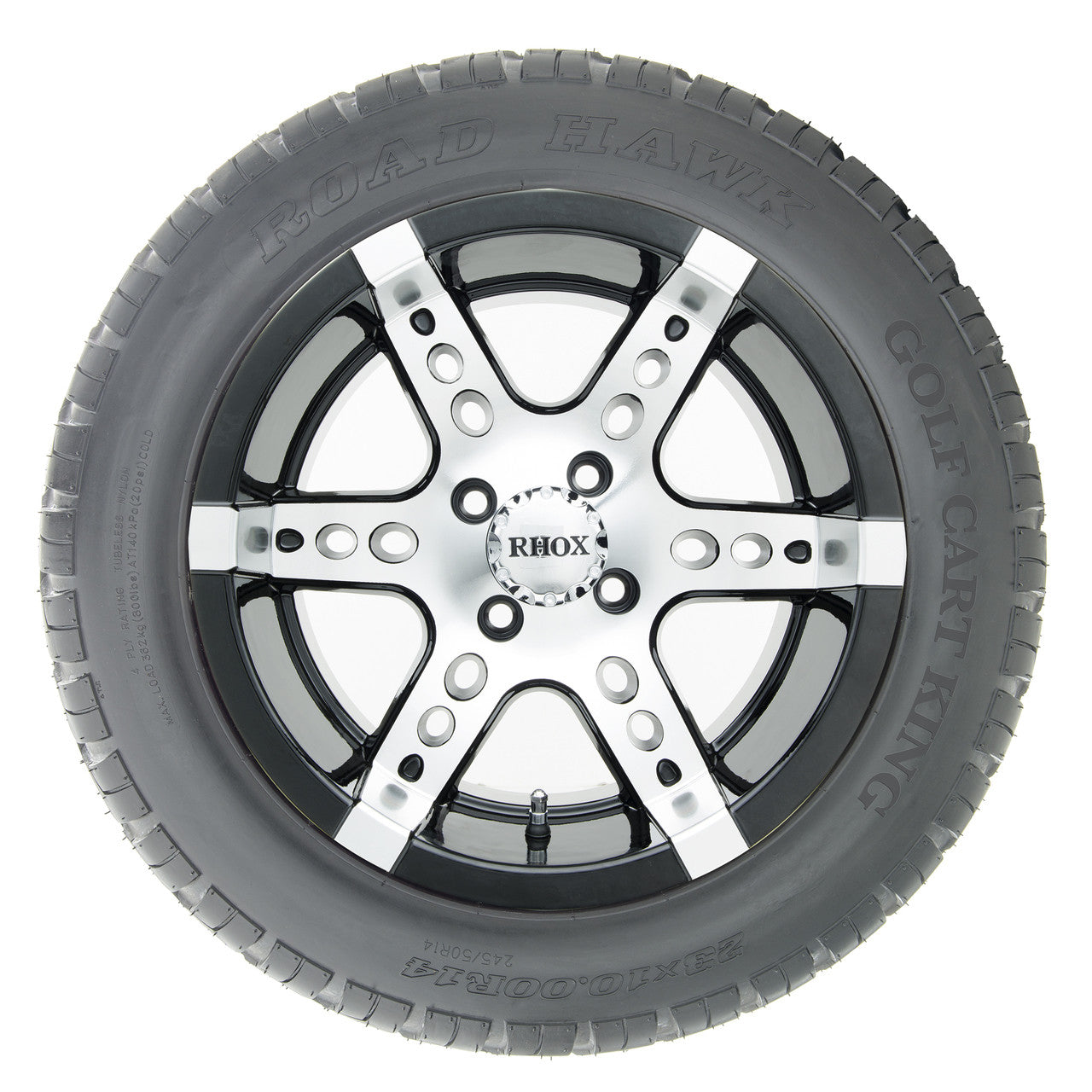 14" RHOX RX260 Machined Wheels and Lifted Tires Combo