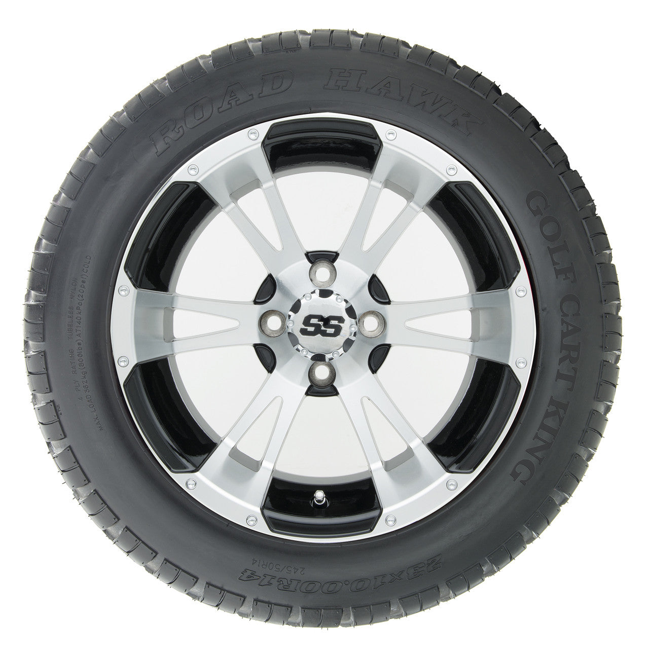 14" RHOX RX340 Machined Wheels and Lifted Tires Combo