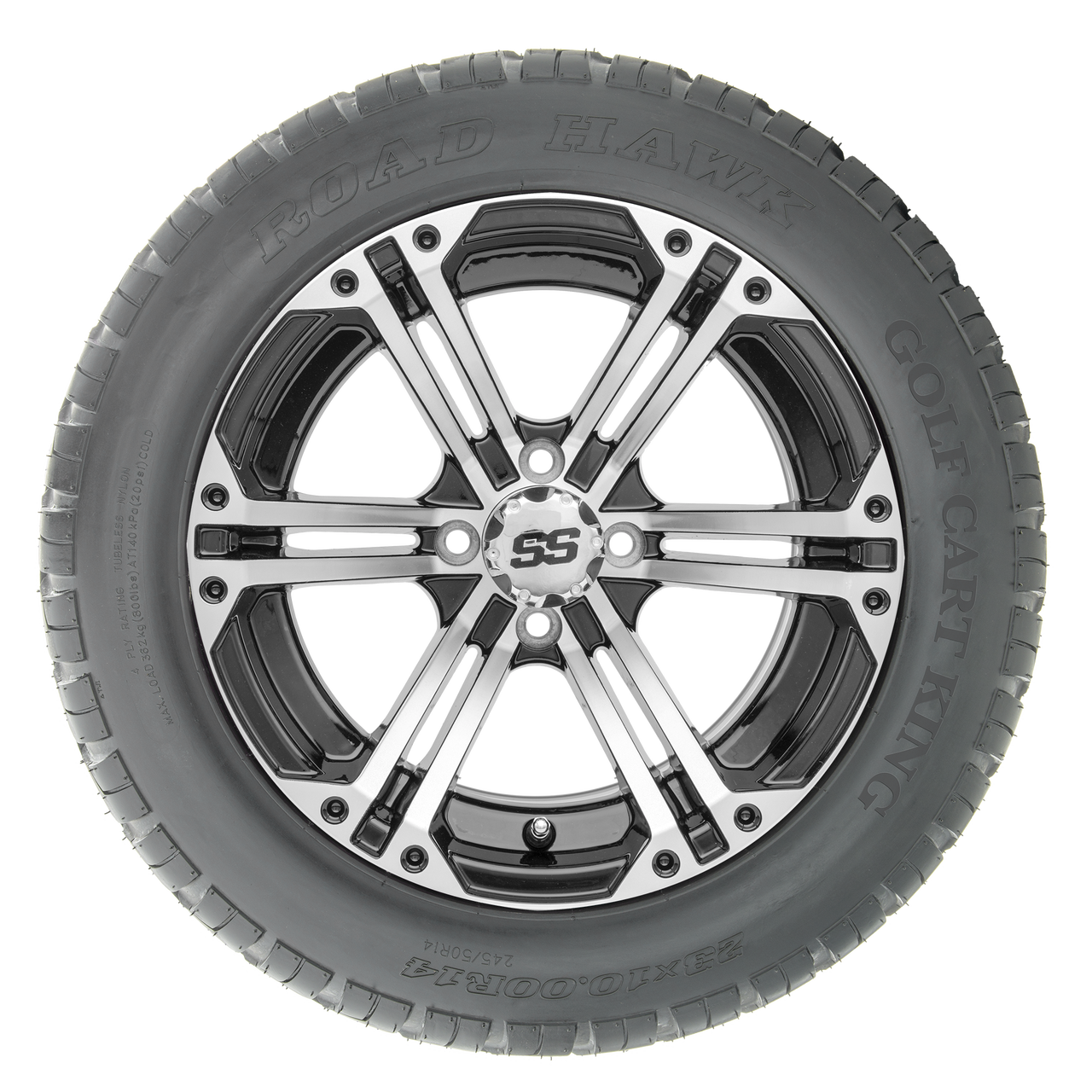 14" RHOX RX353 Machined Wheels and Lifted Tires Combo
