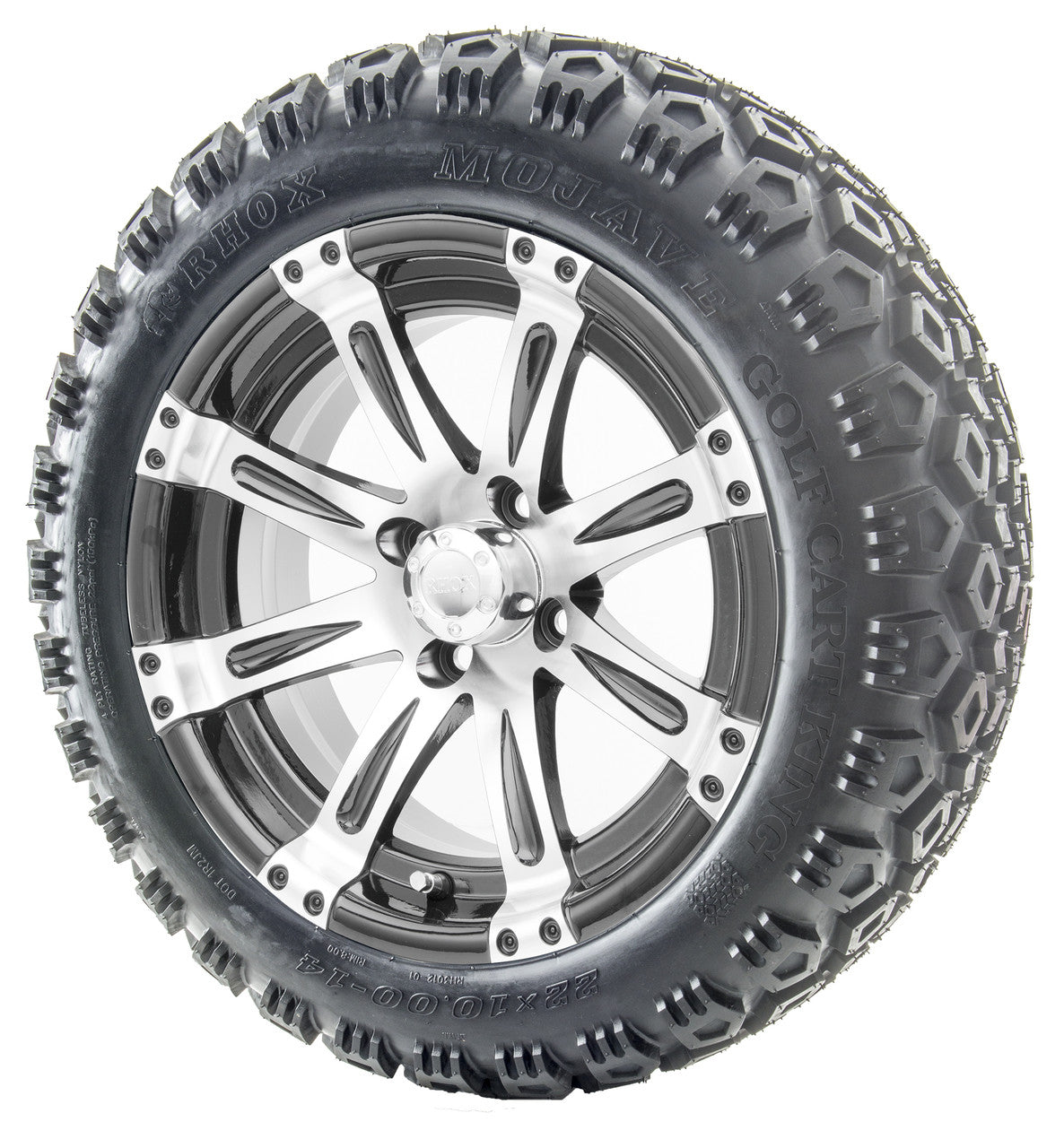 14" RHOX Vegas Machined Wheels and Lifted Tires Combo
