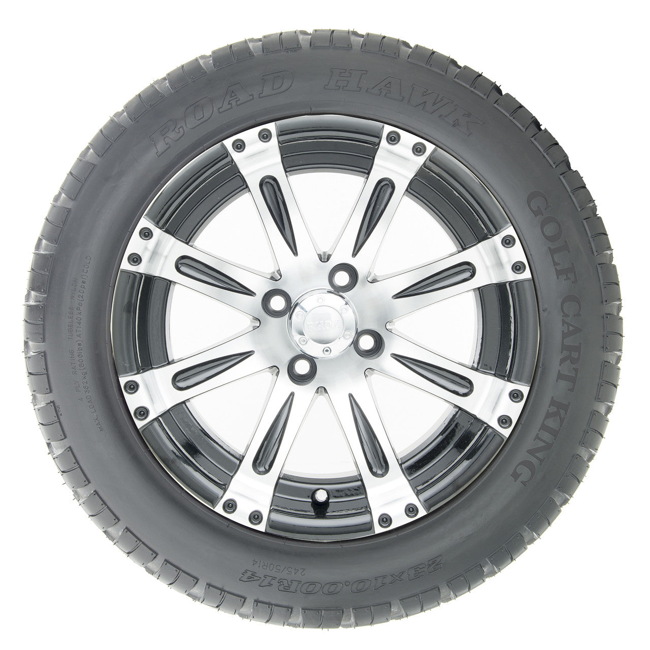 14" RHOX Vegas Machined Wheels and Lifted Tires Combo