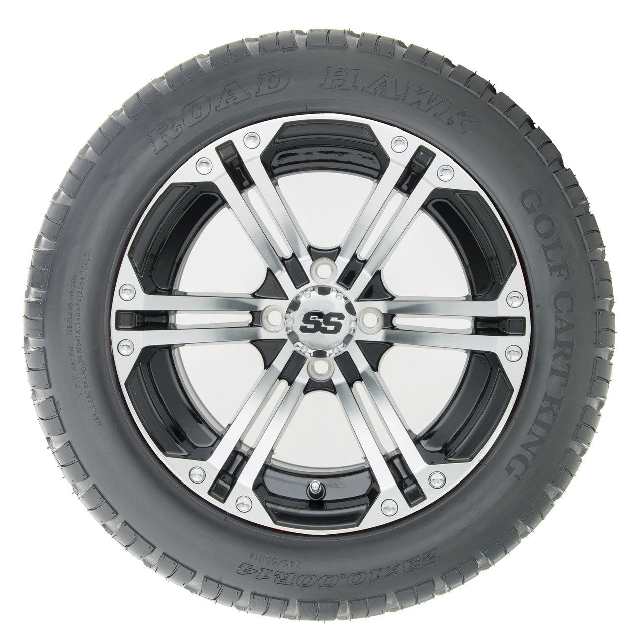 14" RHOX RX350 Machined Wheels and Lifted Tires Combo