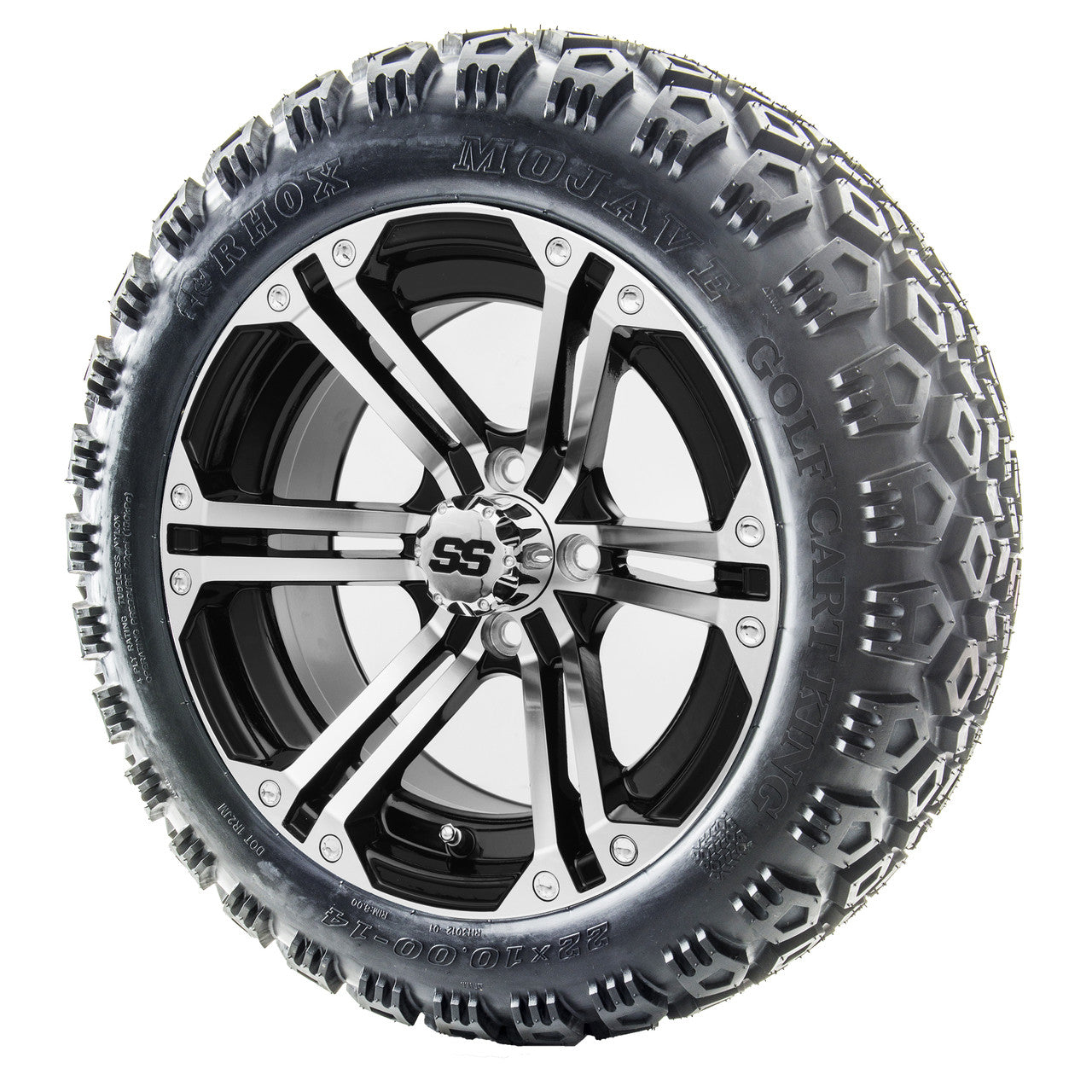 14" RHOX RX350 Machined Wheels and Lifted Tires Combo