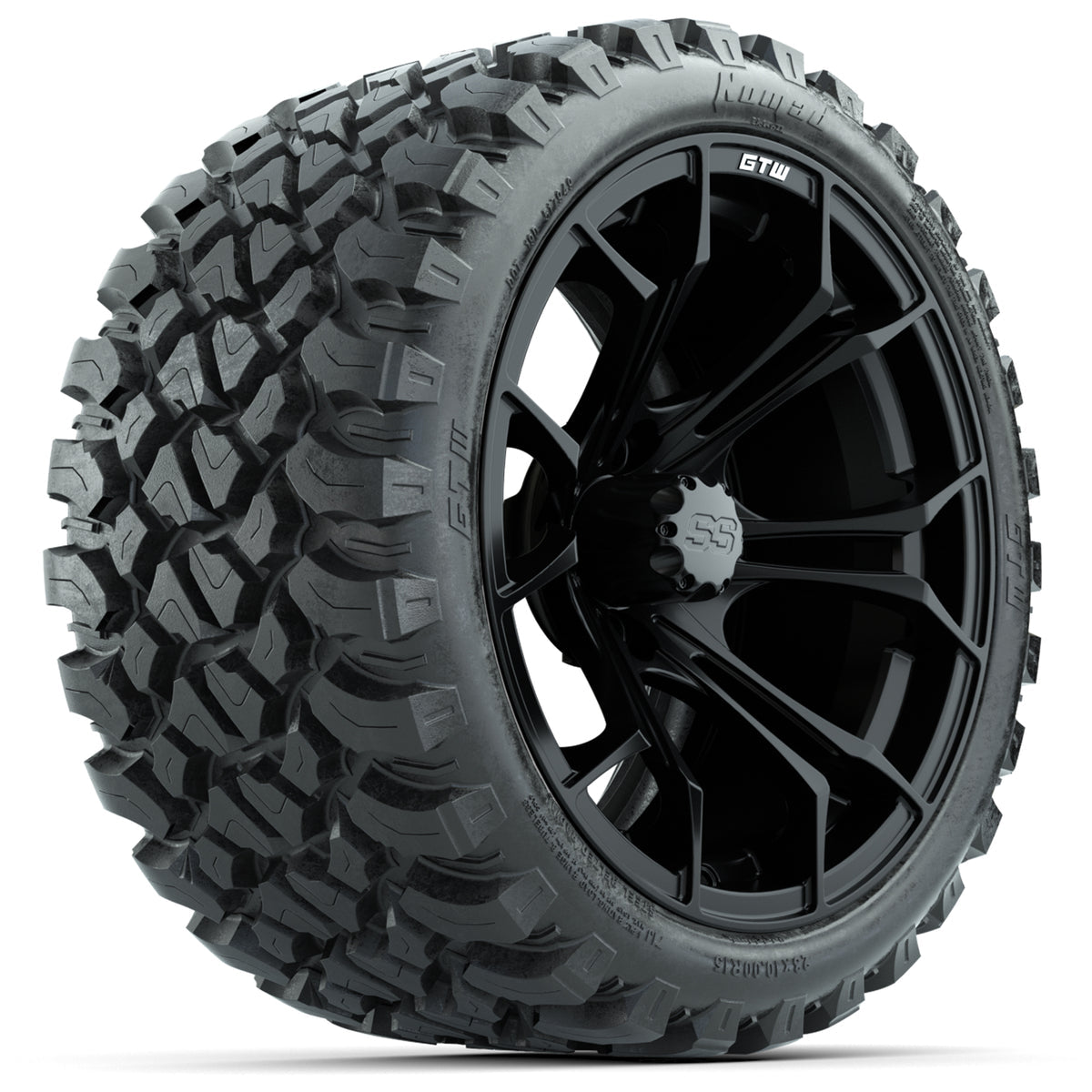 15-Inch GTW Spyder Matte Black Wheels with GTW Nomad Off Road Tires (Set of 4)
