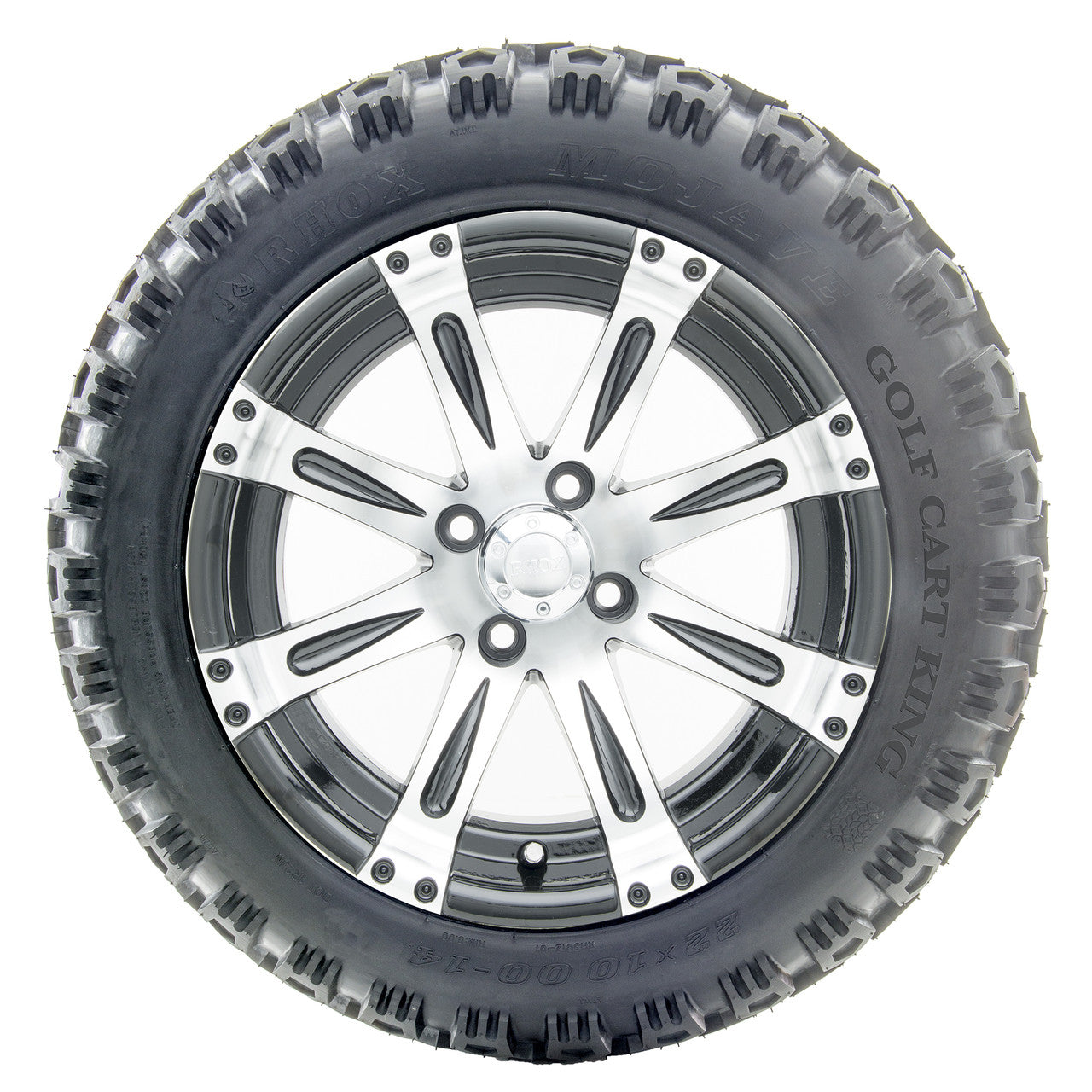 14" RHOX Vegas Machined Wheels and Lifted Tires Combo