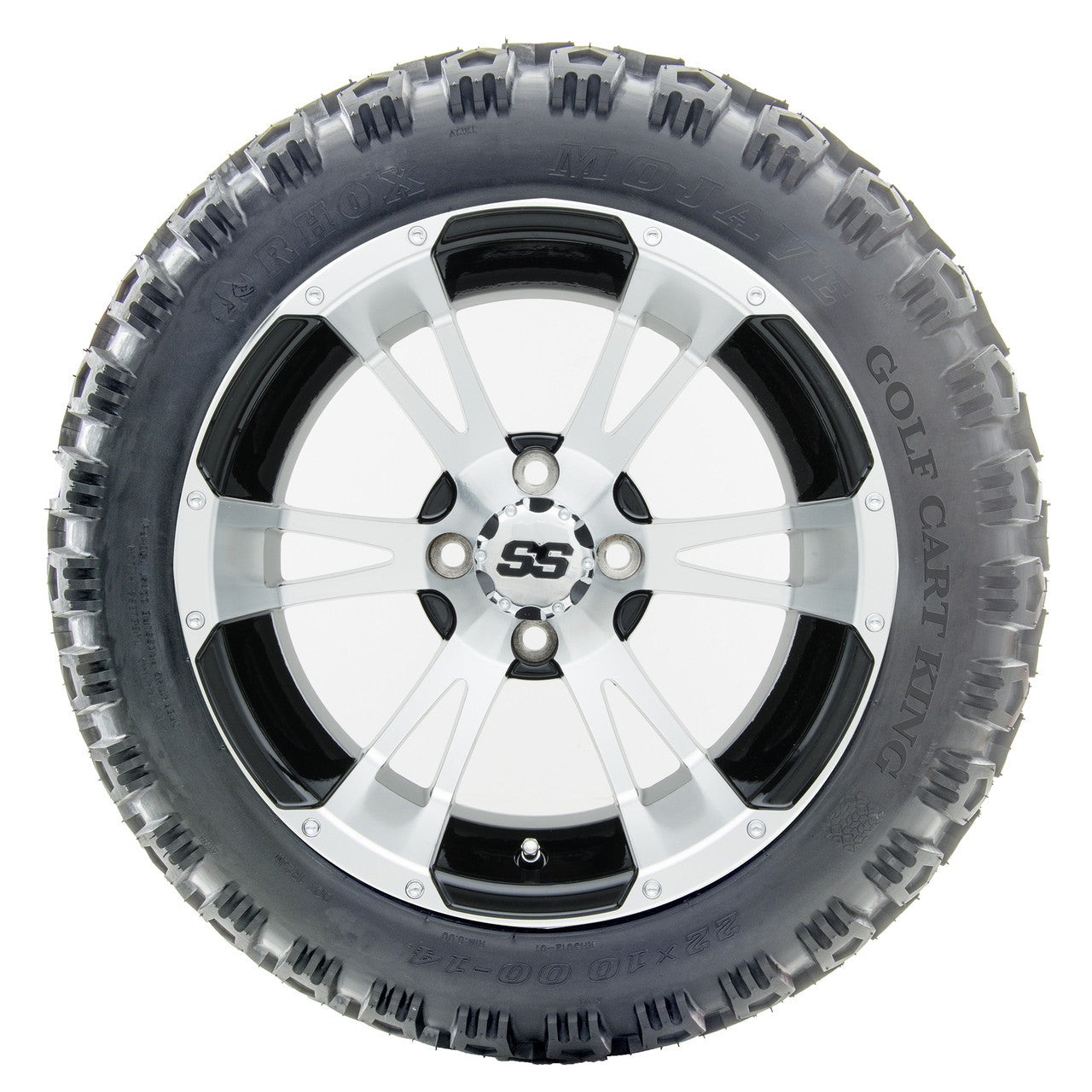 14" RHOX RX340 Machined Wheels and Lifted Tires Combo