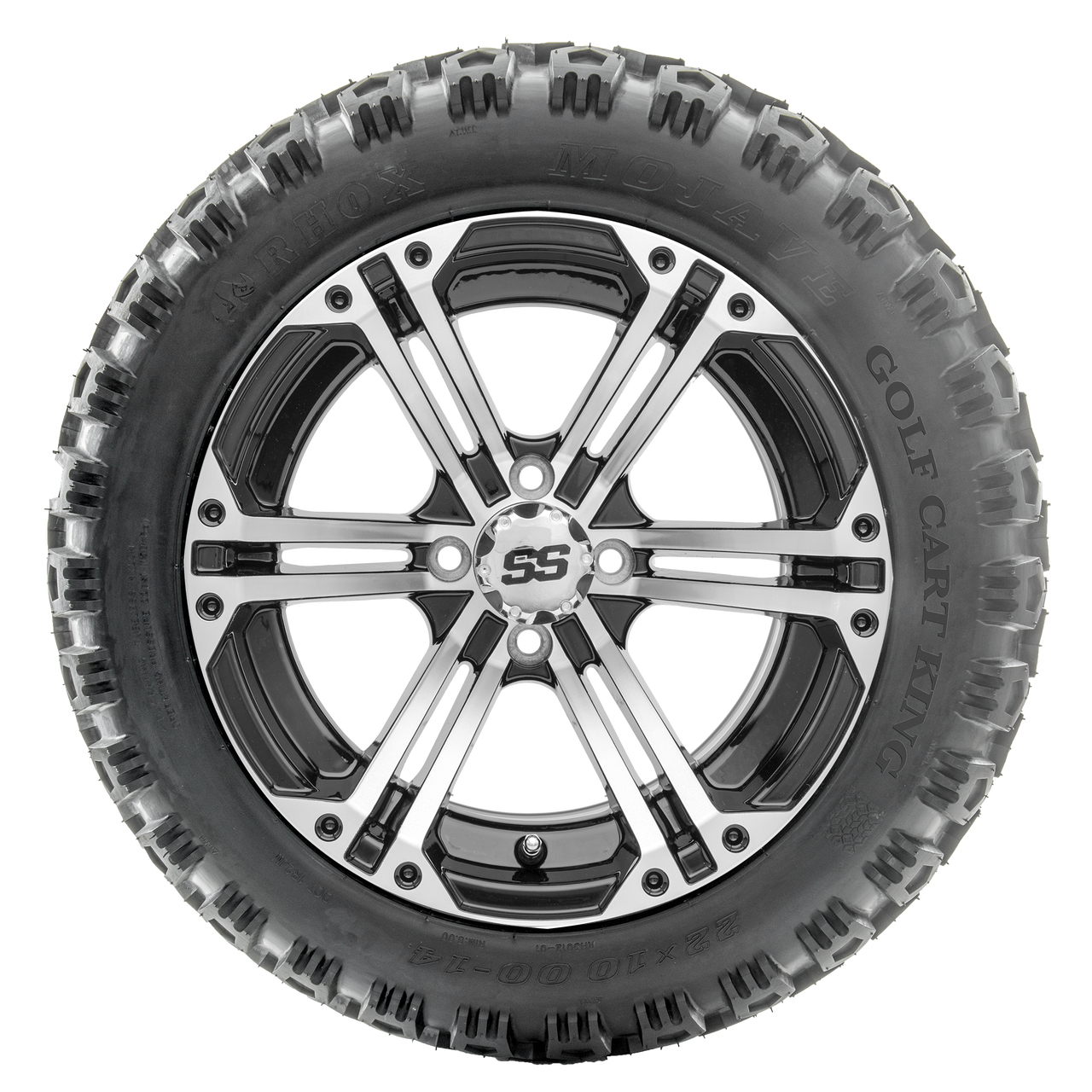 14" RHOX RX353 Machined Wheels and Lifted Tires Combo