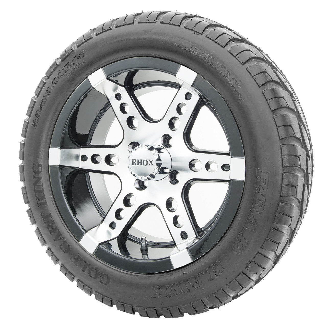 14" RHOX RX260 Machined Wheels and Lifted Tires Combo