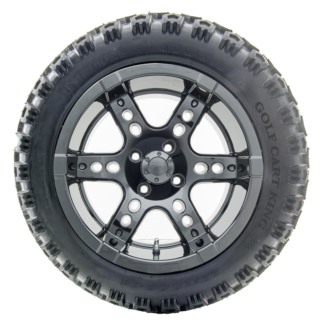 14" RHOX RX262 Black Wheels and Lifted Tires Combo
