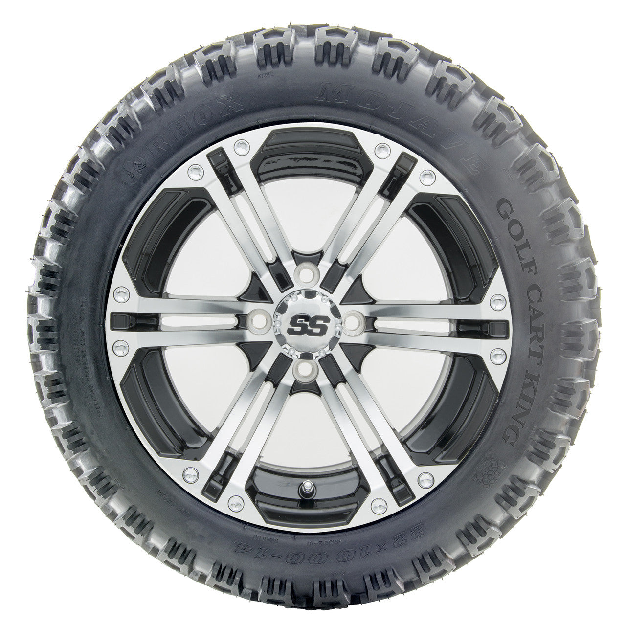 14" RHOX RX350 Machined Wheels and Lifted Tires Combo