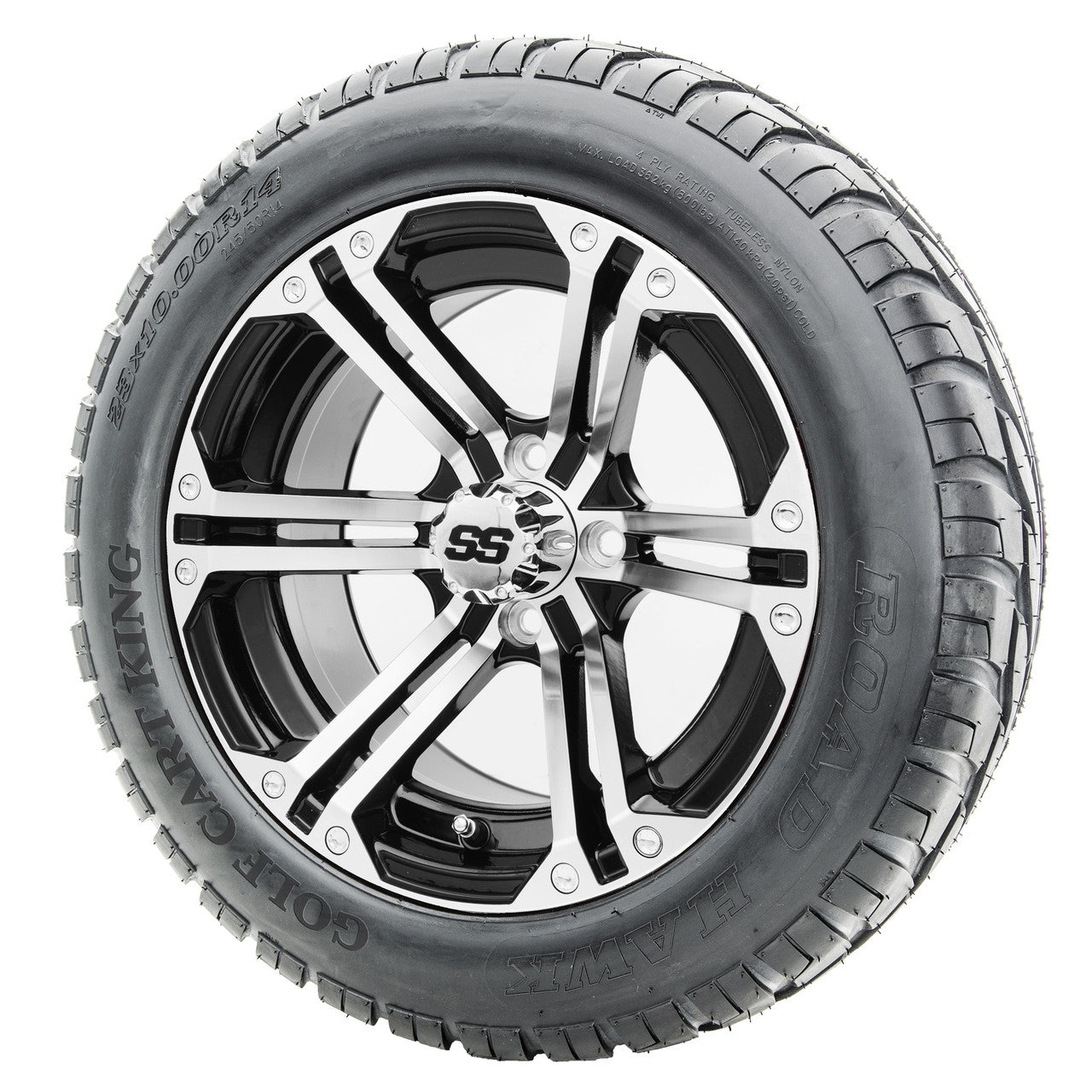 14" RHOX RX350 Machined Wheels and Lifted Tires Combo