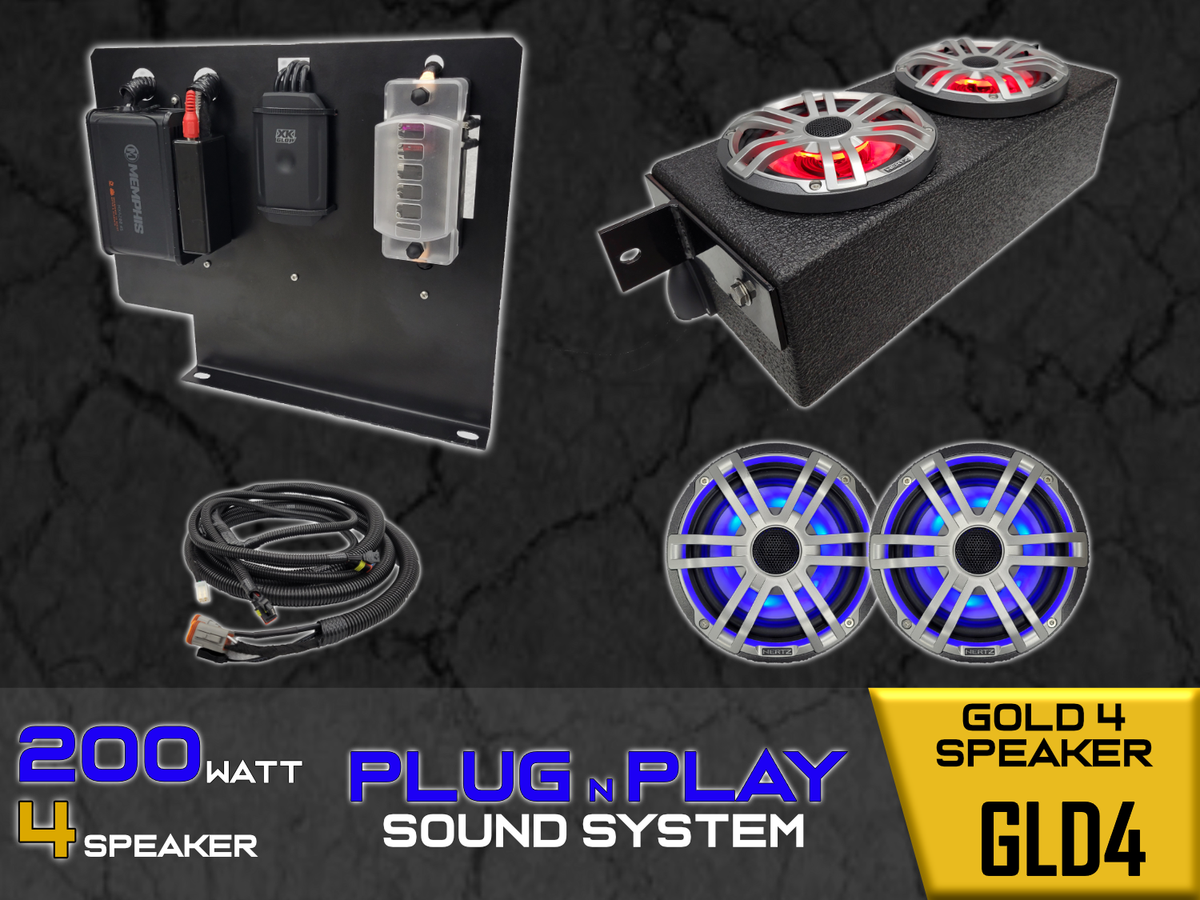 Evolution D2 150W Plug N Play 4 Speaker Sound System (GLD4) (Plus, Forester, Carrier)