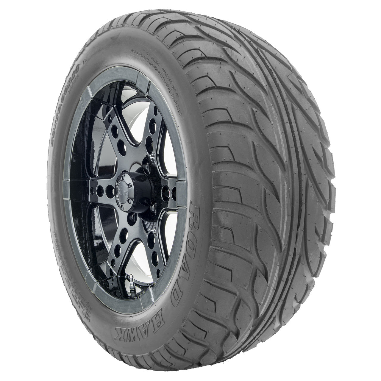 14" RHOX RX262 Black Wheels and Lifted Tires Combo