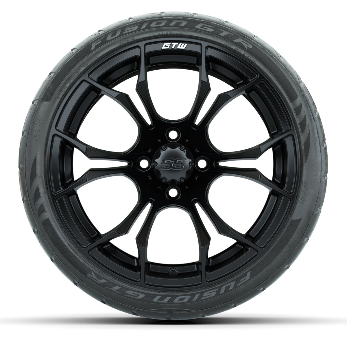 15-Inch GTW Spyder Matte Black Wheels with GTW Fusion GTR Street Tires (Set of 4)
