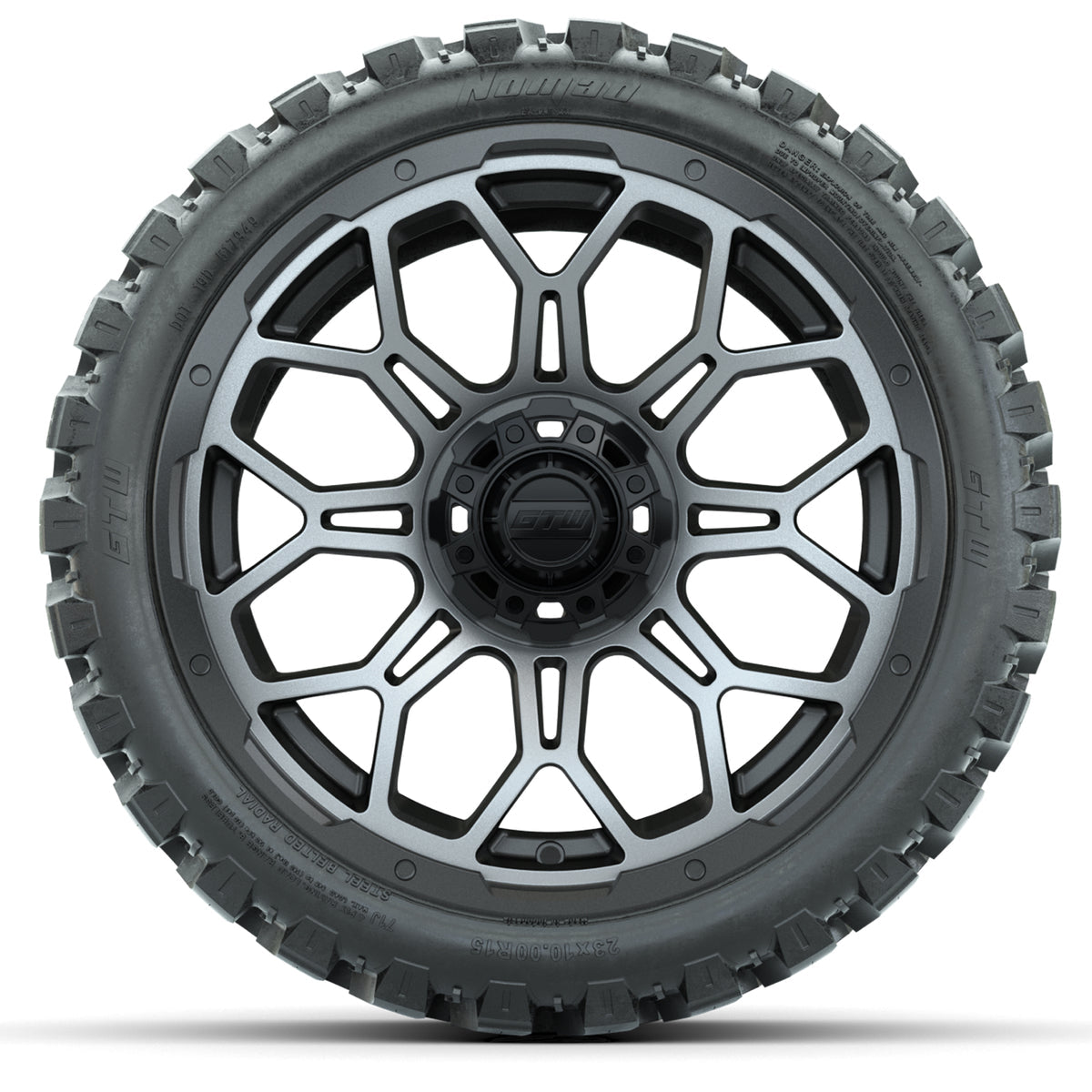 15-Inch GTW Bravo Matte Gray Wheels with 23' GTW Nomad All-Terrain Tires (Set of 4)