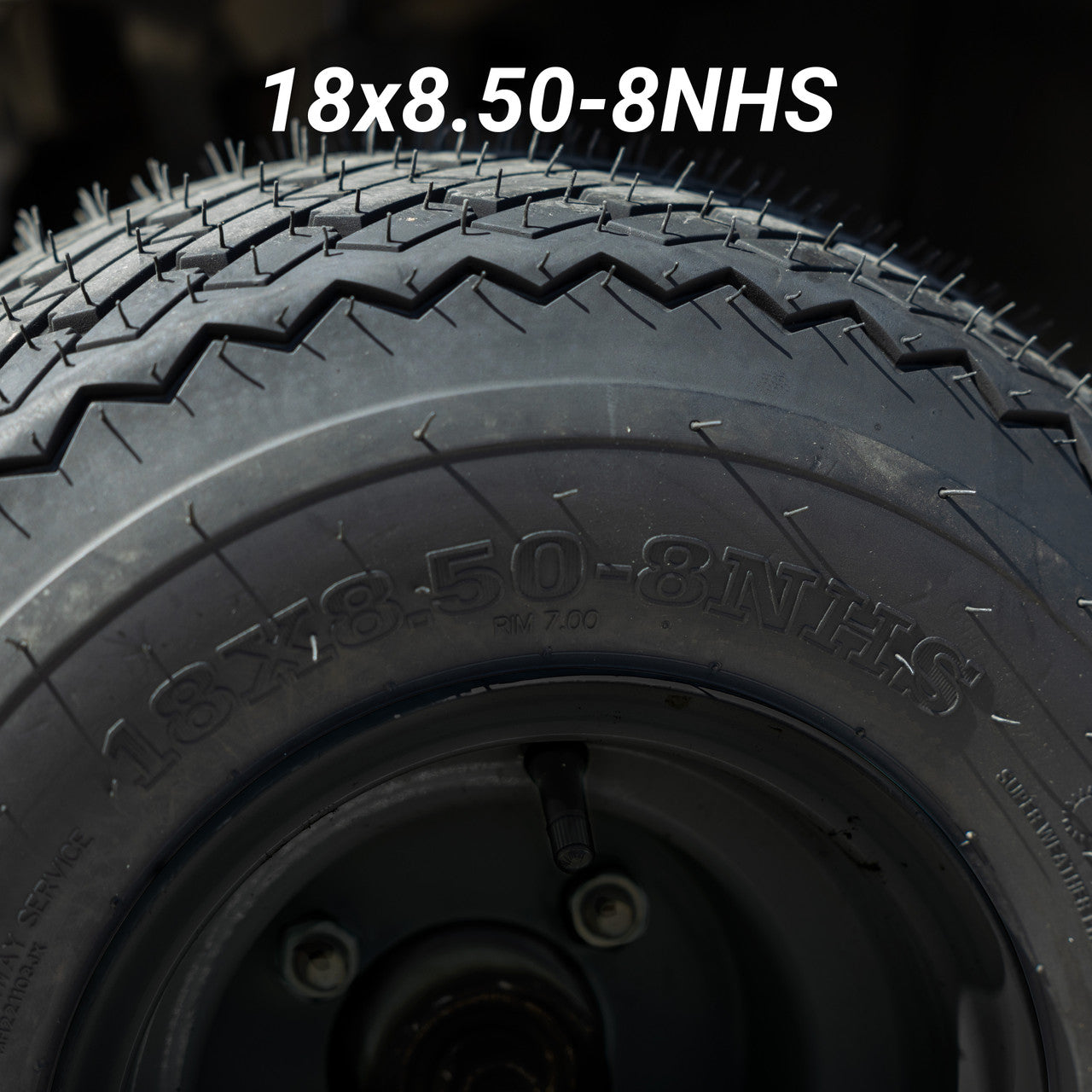 8" Steel Golf Cart Wheels Matte Black and (18/8.5-8) DOT Golf Cart Tires - Set of Four