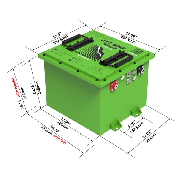 Bolt Energy Lithium Club Car DS, Precedent/Tempo, Onward 51V 105AH Square Standard Battery Kit