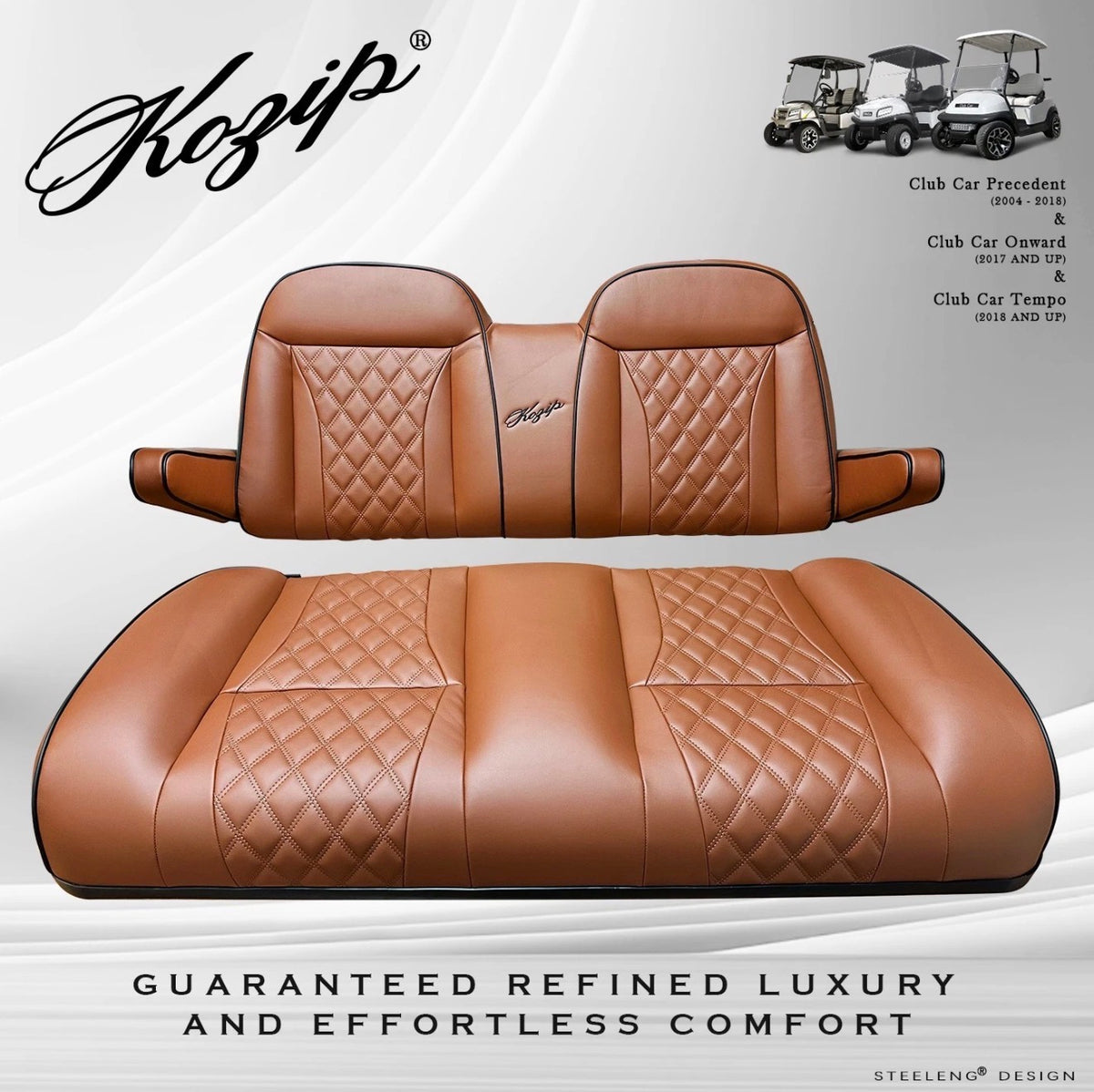 Kozip Aeris Front Seat Cushion Set – Club Car Precedent/Tempo/Onward, Brown/Black
