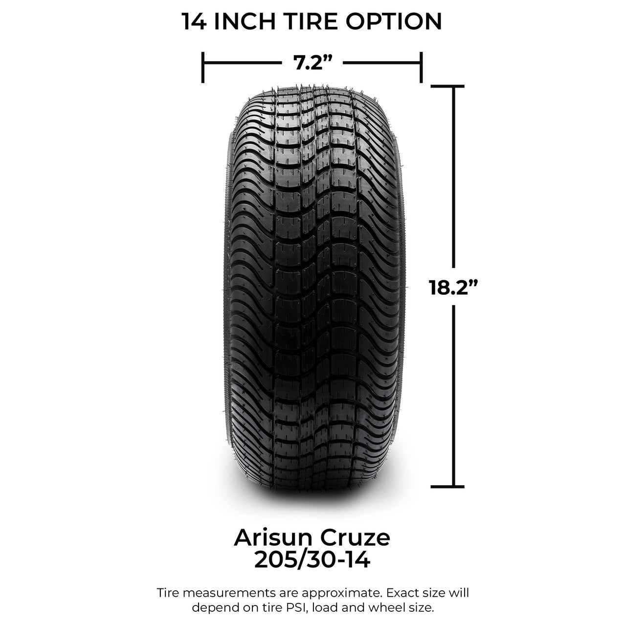 MODZ® 14" Fury Machined Black - LowPro Street Tire and Wheels Combo