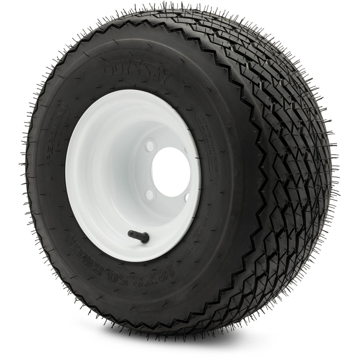 Perduro Odyssey Perduro Tire and 18x8.5-8 Steel Wheel Glossy White – GolfCartPartz