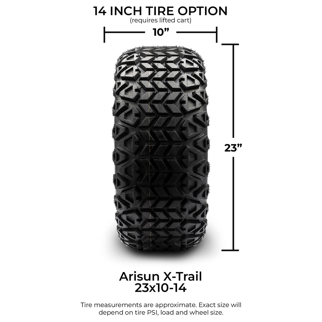 MODZ® 14" Halo Chrome - Lifted Tires and Wheels Combo