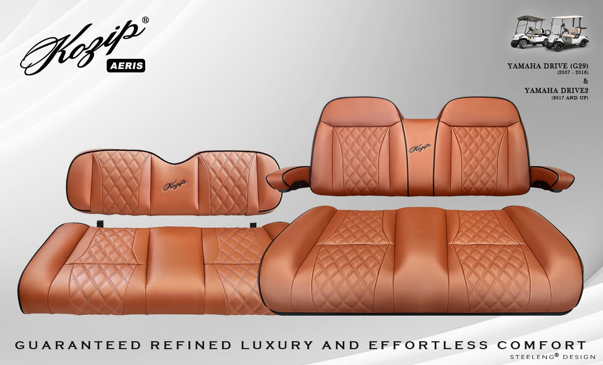 Kozip Aeris Front & Rear Seat Cushion Set – Brown/Black – Yamaha G29 / Drive 2