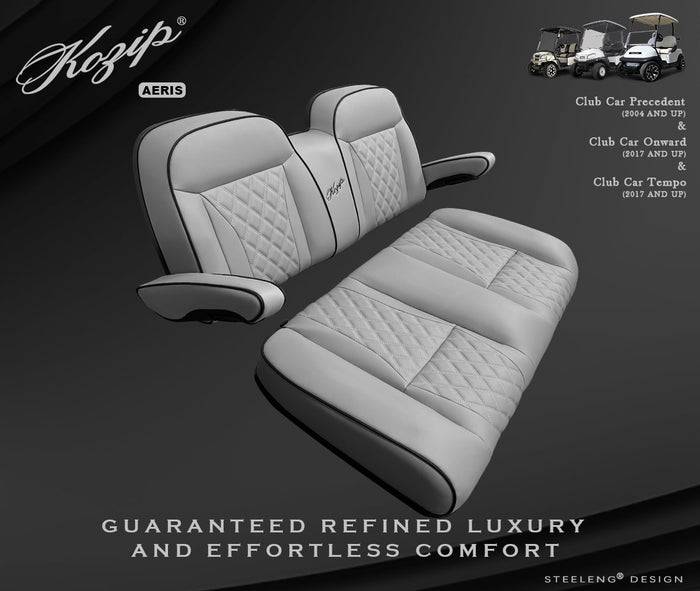 Kozip Aeris Front Seat Cushion Set – Gray/Black – Club Car Precedent / Tempo / Onward