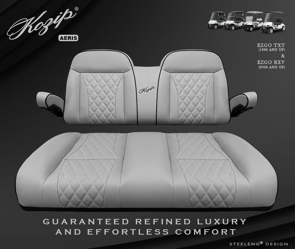 Kozip Aeris Front Seat Cushion Set – Gray/Black – EZGO RXV / TXT