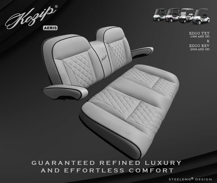 Kozip Aeris Front Seat Cushion Set – Gray/Black – EZGO RXV / TXT