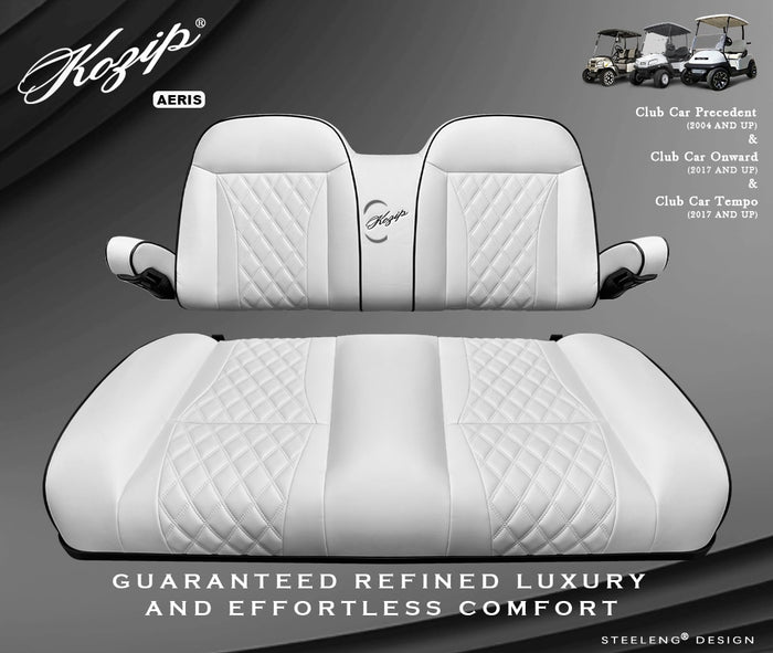 Kozip Aeris Front Seat Cushion Set – White/Black – Club Car Precedent / Tempo / Onward