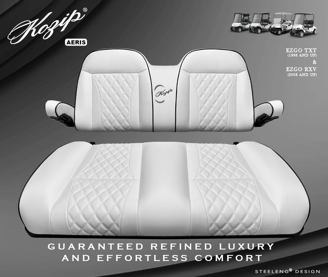 Kozip Aeris Front Seat Cushion Set – White/Black – EZGO RXV / TXT
