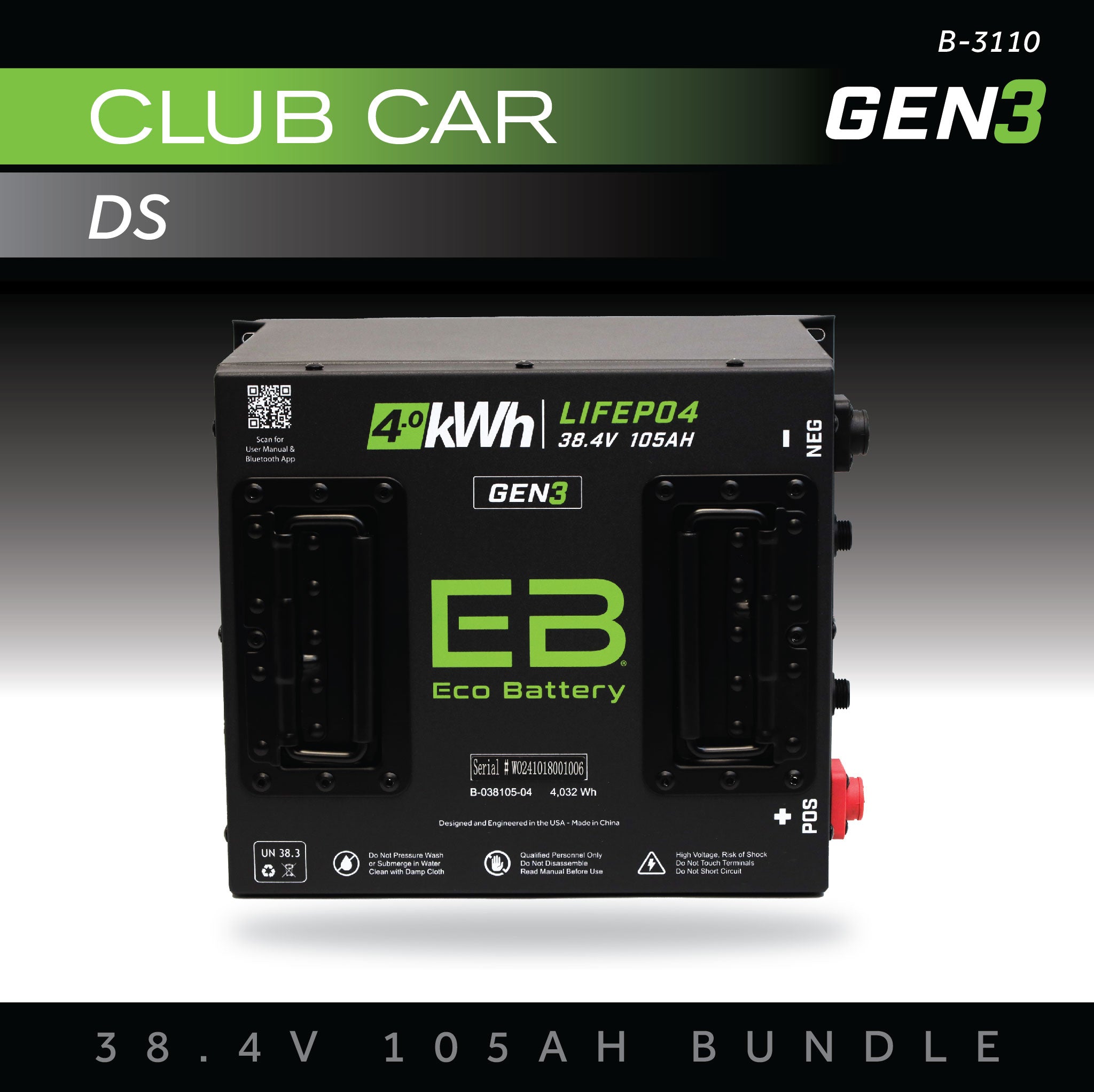 38V 105AH Battery Bundle / Club Car DS