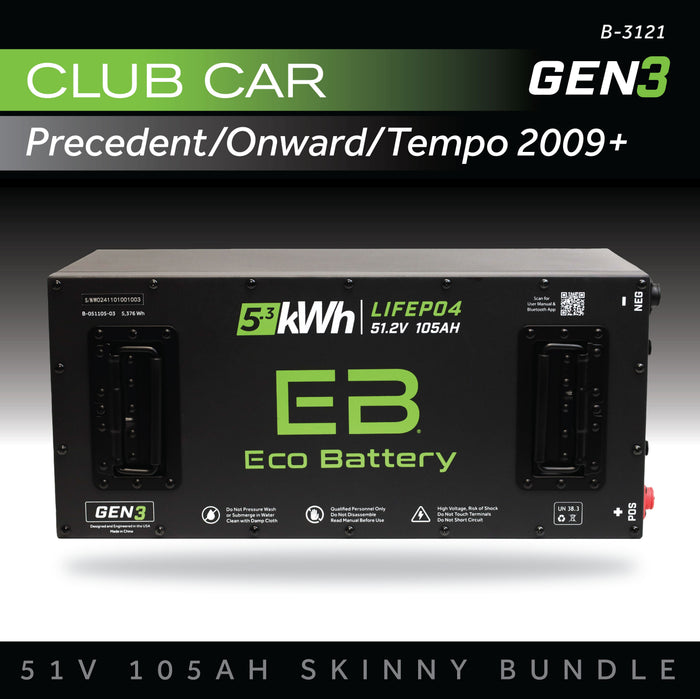 51V 105Ah Skinny Battery Bundle / Club Car / Onward & Tempo