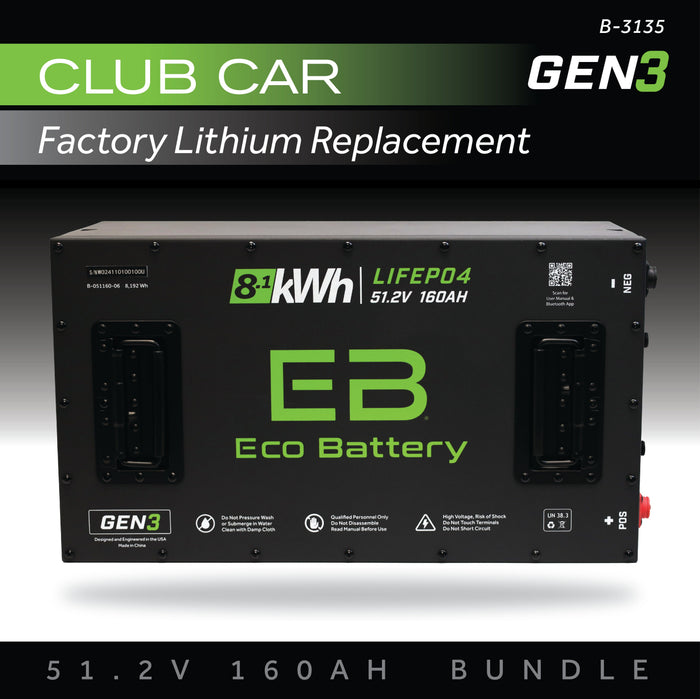 51V 160Ah Battery Bundle / Club Car Factory Lithium
