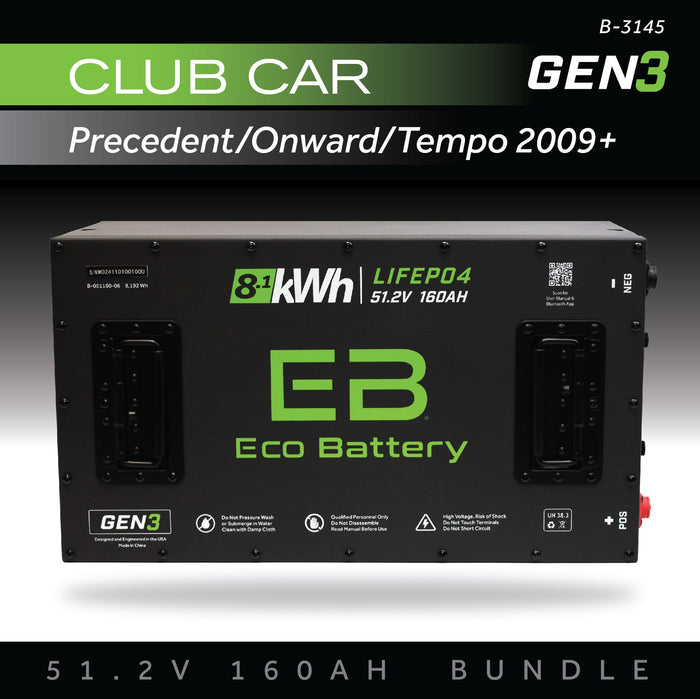 51V 160AH Battery Bundle / Club Car Precedent/Onward/Tempo / 2009+