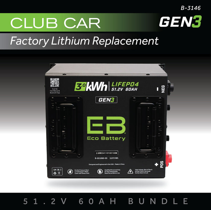 51V 60Ah Battery Bundle / Club Car Factory Lithium