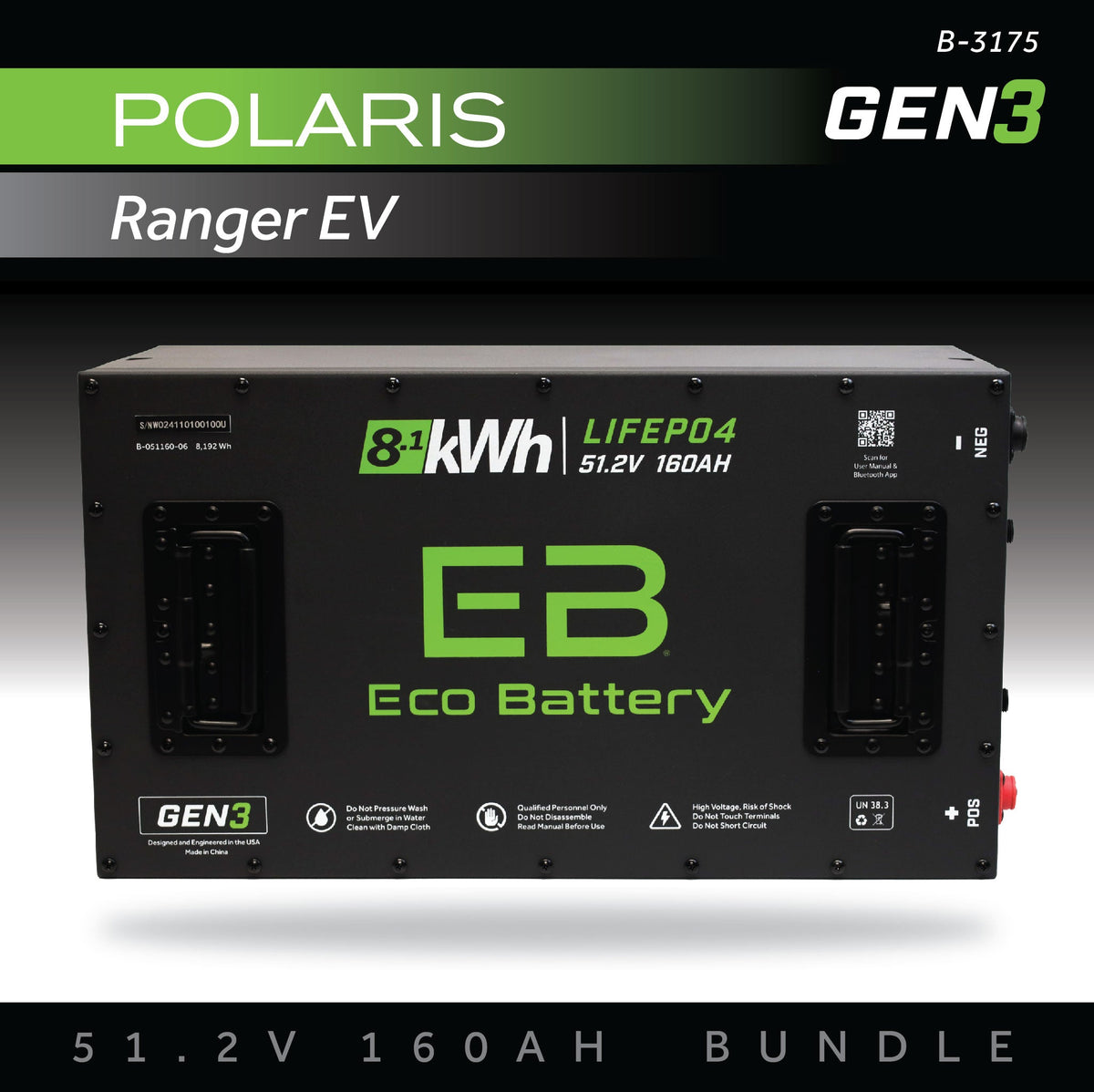 51V 160AH Battery Bundle / Polaris Ranger EV