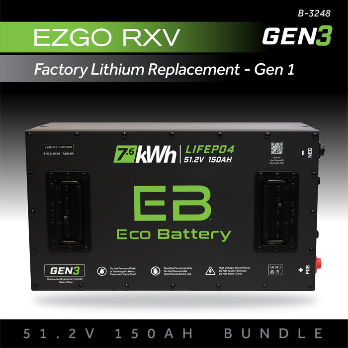 51V 150AH Battery Bundle / EZGO RXV Samsung Gen1 (2017-2021)