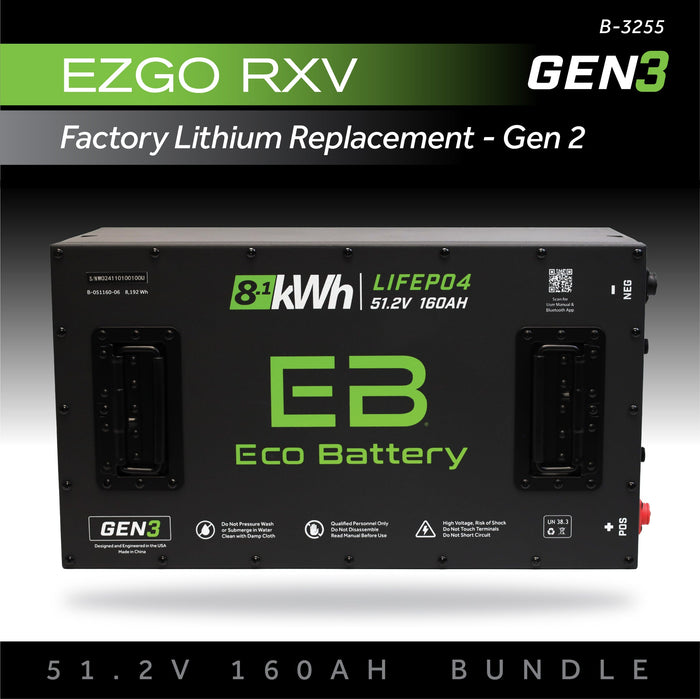 51V 160AH Battery Bundle / EZGO RXV Samsung Gen2 (2022+)