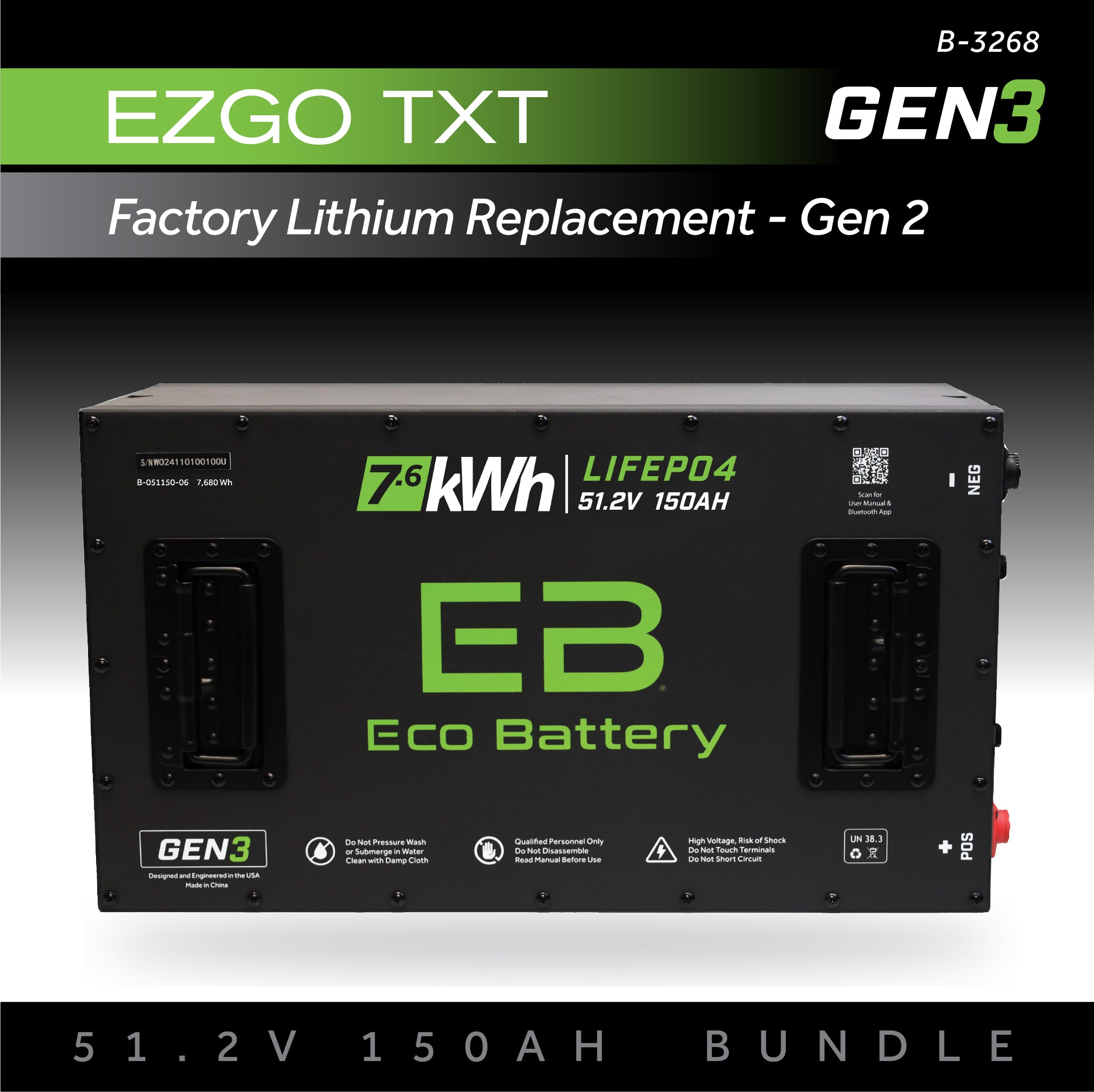 51V 150AH Battery Bundle / EZGO TXT Samsung Gen2