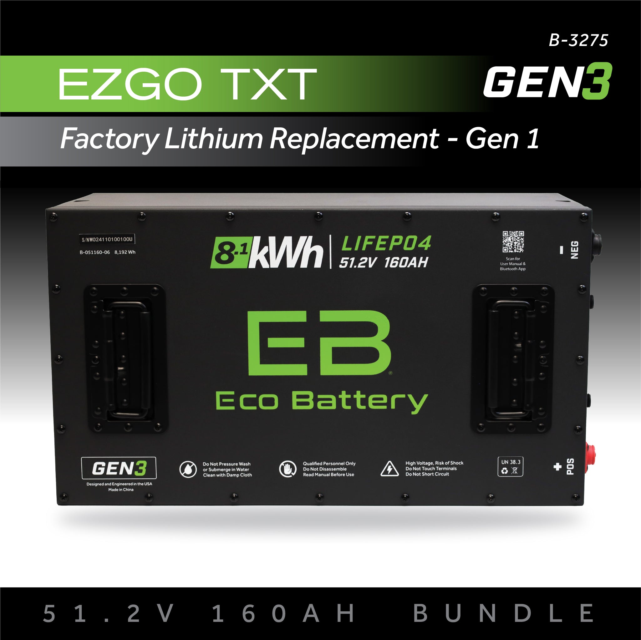 51V 160AH Battery Bundle / EZGO TXT Samsung Gen1