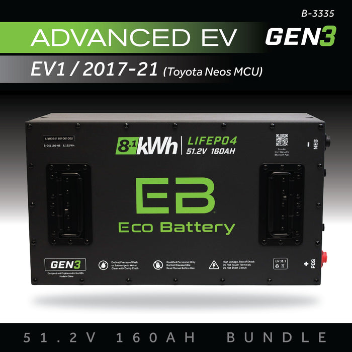 51V 160AH Battery Bundle / Advanced EV EV1 / 2017-21 (Toyota Neos MCU)