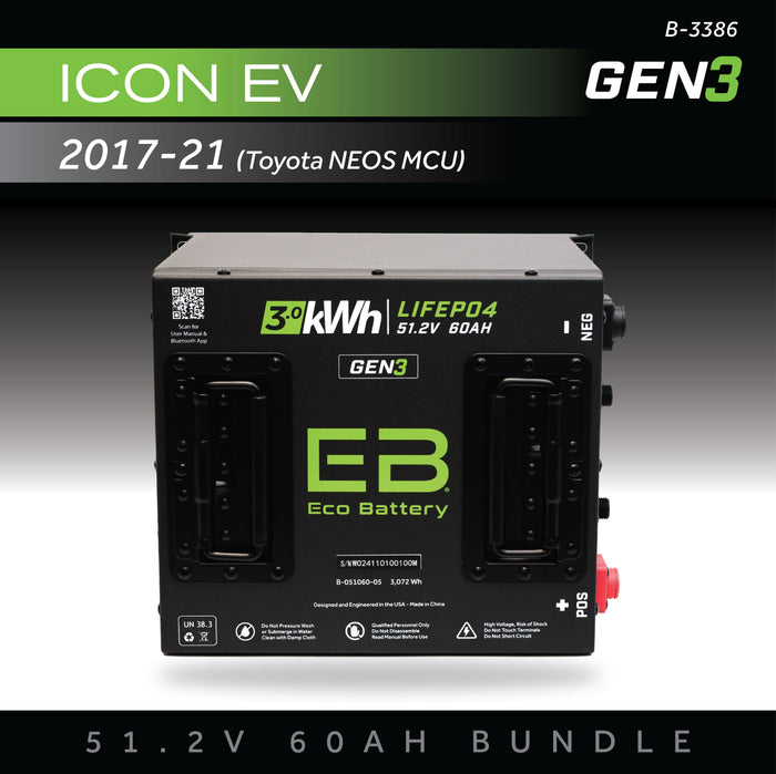 51V 60AH Battery Bundle / ICON EV / 2017-21 (Toyota Neos MCU)