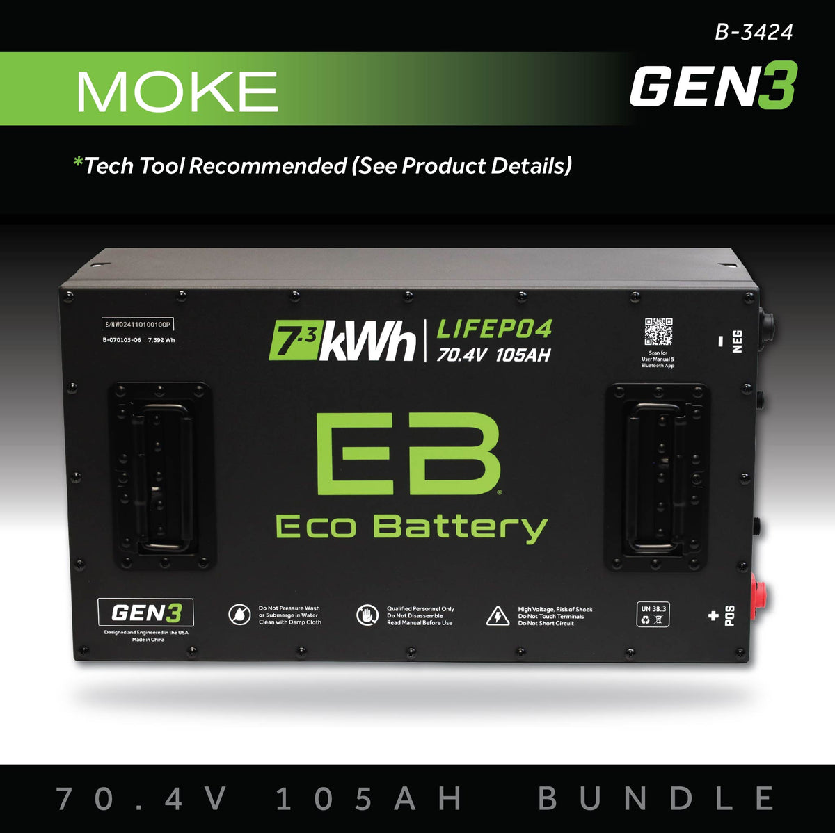 70V 105AH Battery Bundle / Moke