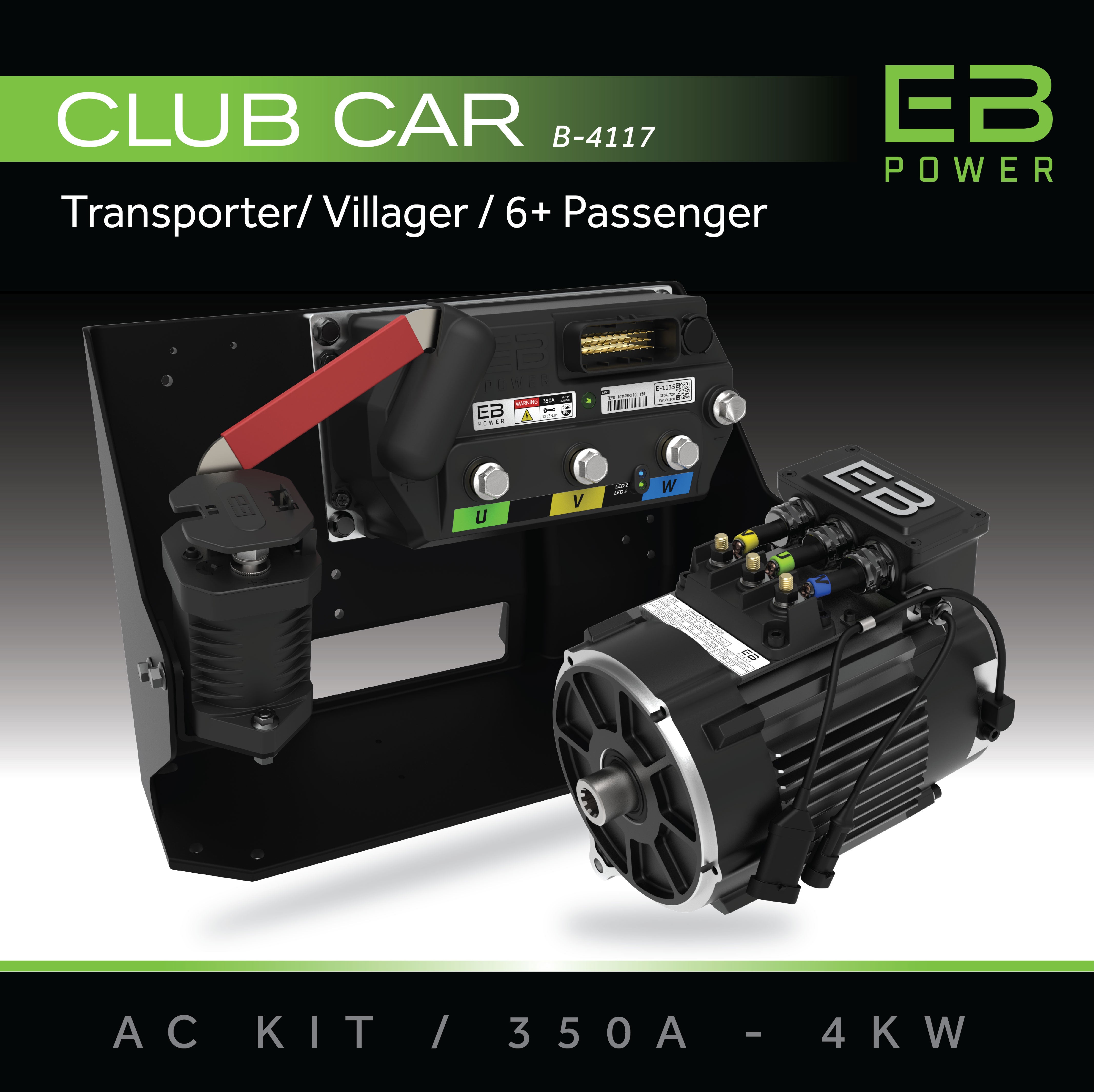 EB Power AC Kit / 350A + 4kW / Club Car Transporter/Villager / 6 Passenger