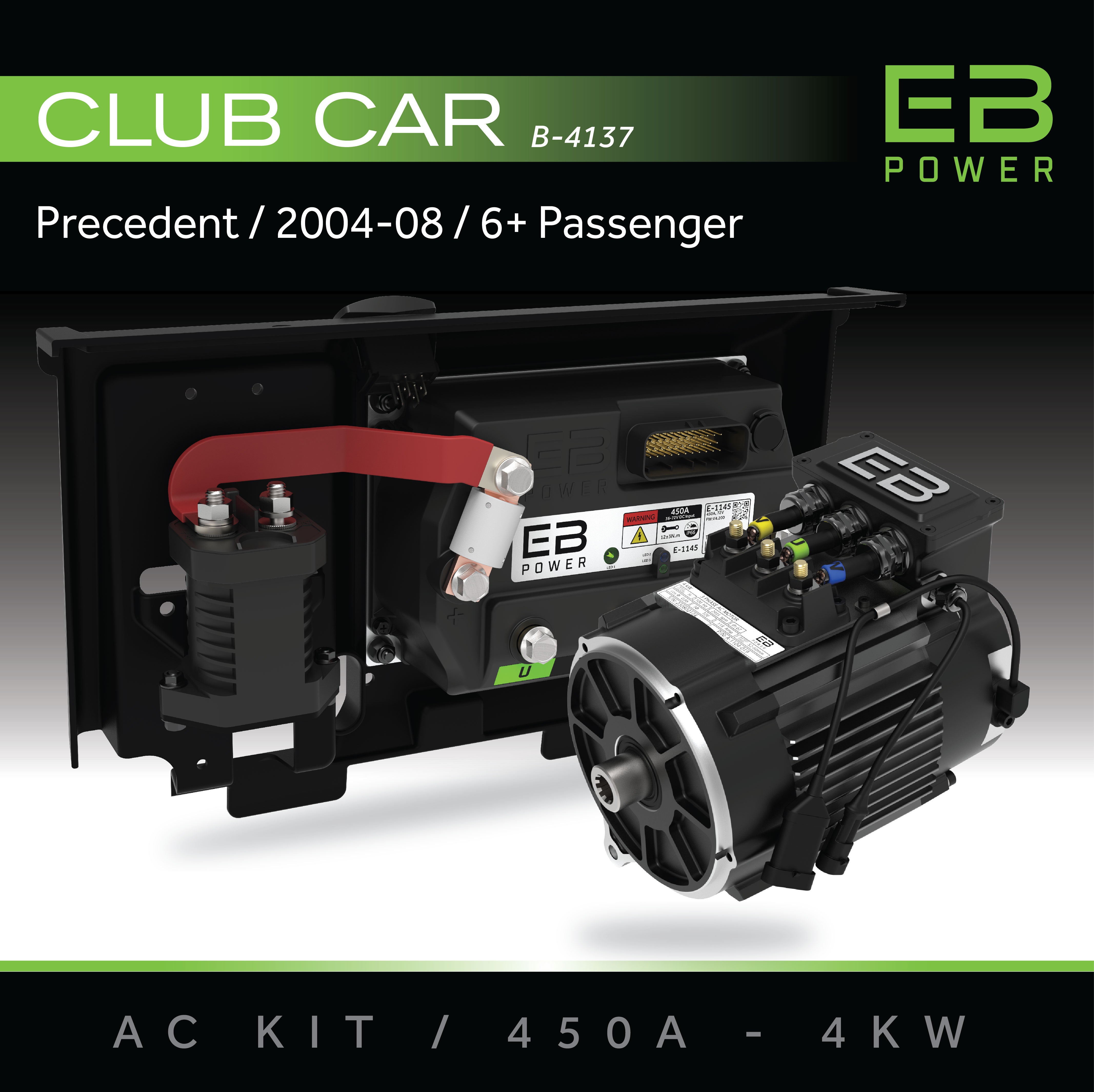 EB Power AC Kit / 450A + 4kW / Club Car Precedent / 2004-08 / 6+ Passenger