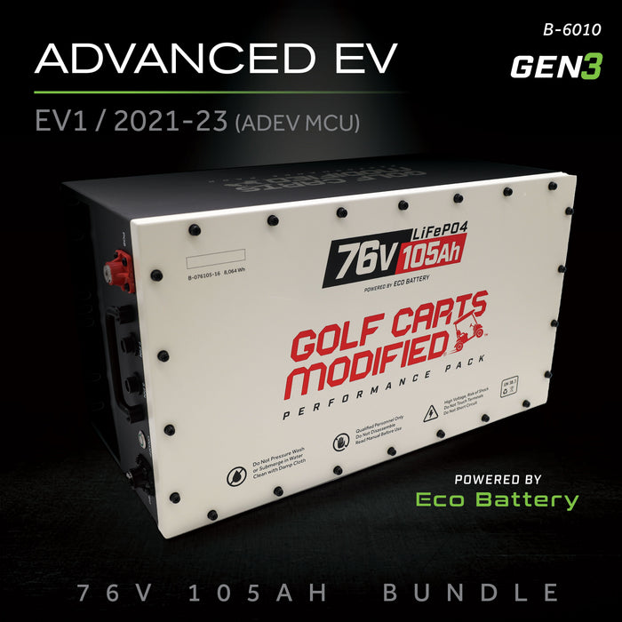 76V 105AH Battery Bundle / Advanced EV EV1 / 2021-23 (ADEV MCU)