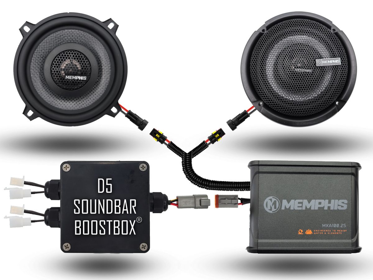 D5 150W Plug N Play 2 Speaker System + Soundbar BoostBox™ (150.2)
