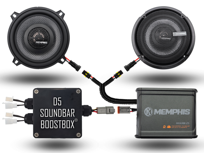 D5 150W Plug N Play 2 Speaker System + Soundbar BoostBox™ (150.2)
